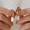 18k Gold Plated Sterling Silver Mother of the Pearl Hoop